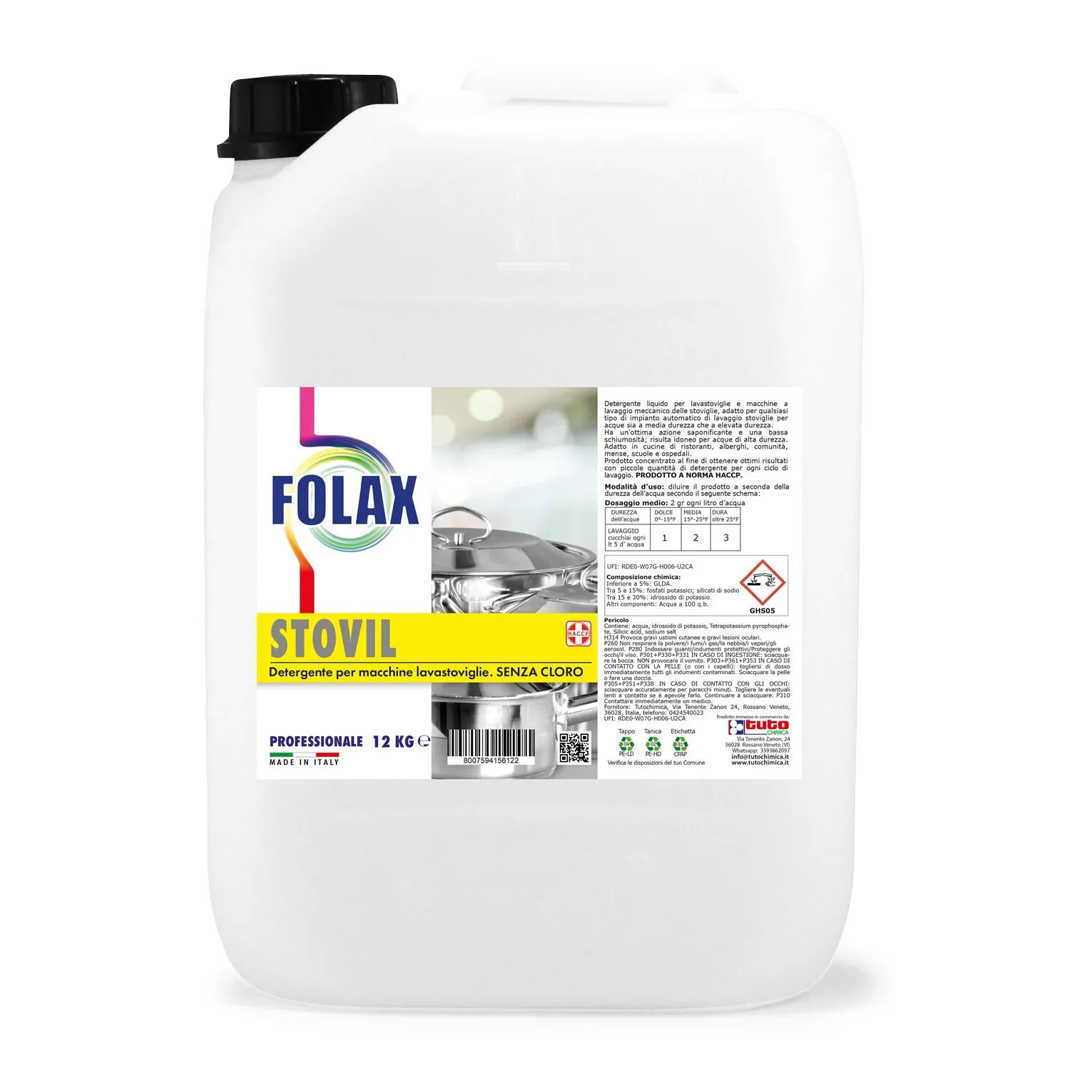 Tuto Chimica Folax Stovil detergente lavastoviglie 6 kg sgrassante