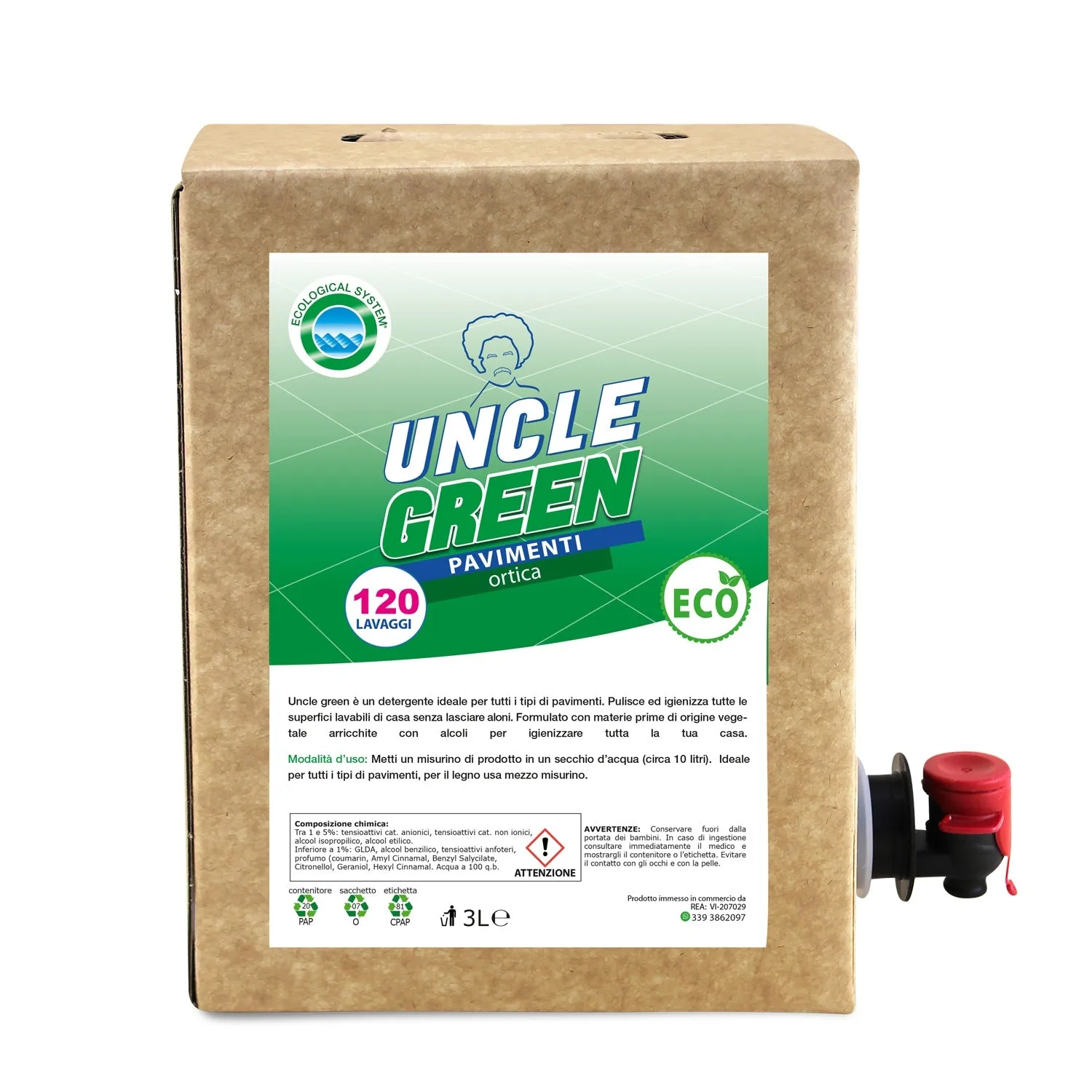Tuto Chimica Uncle Green detersivo pavimenti 1 L ortica