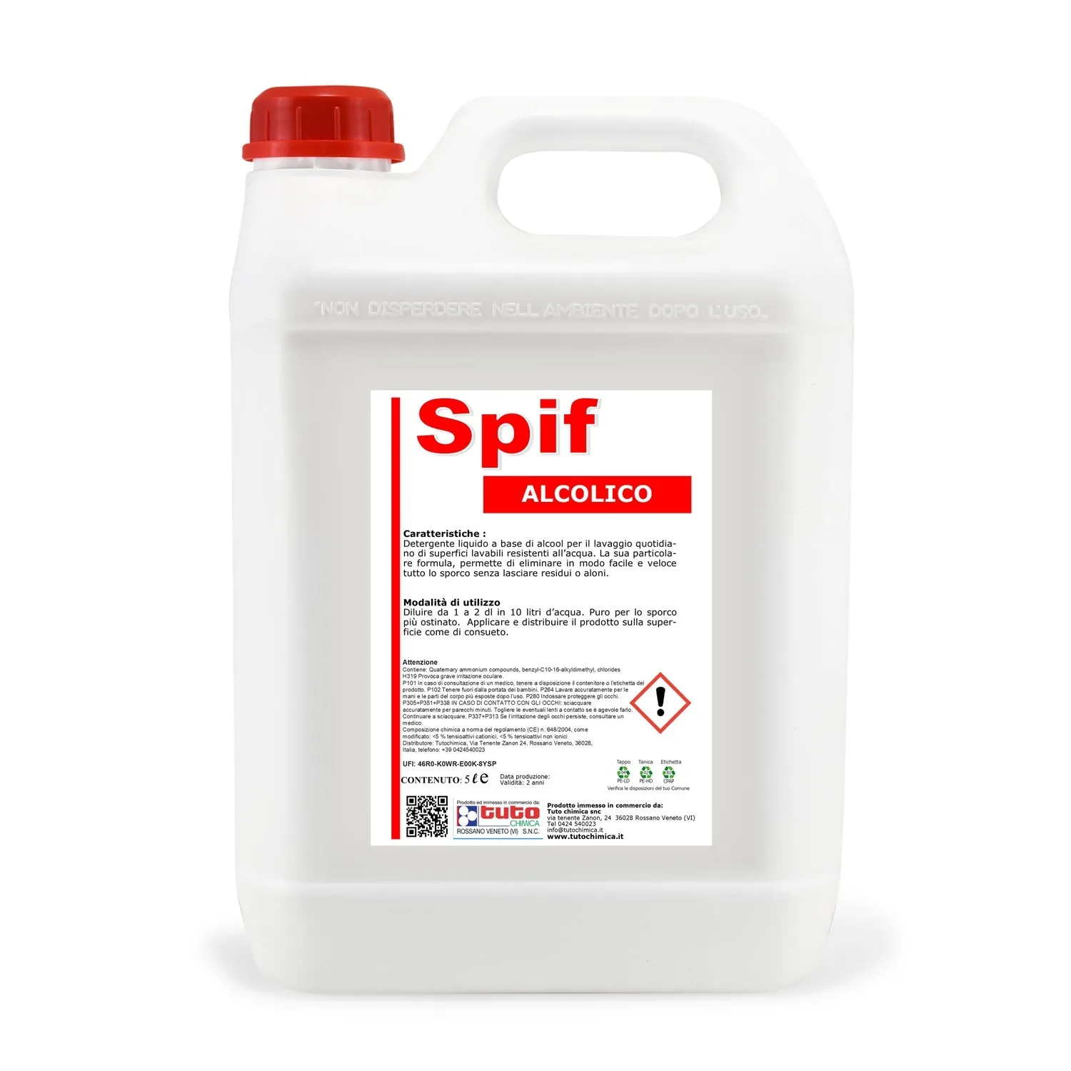 Tuto Chimica Spif Alcolico detergente alcolico 1 L senza aloni