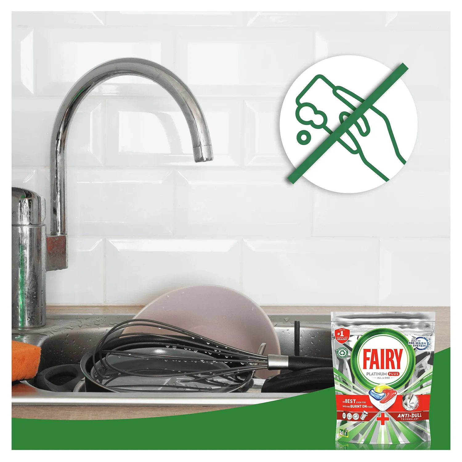 Fairy Platinum Plus pastiglie lavastoviglie limone 100 pz anti-opaco