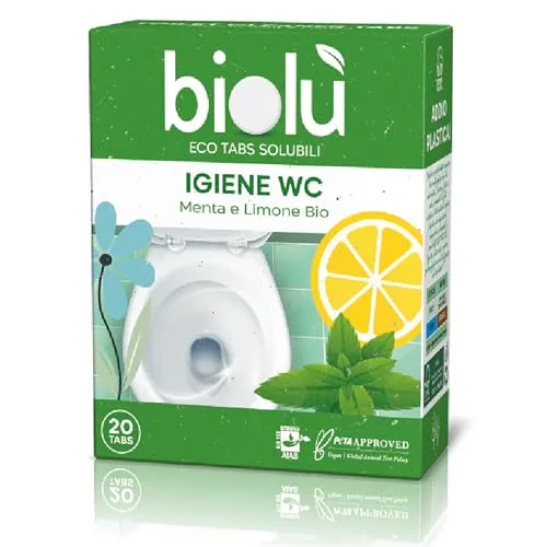 Biolù Eco Tabs detergente wc menta limone 20 tabs plastic-free