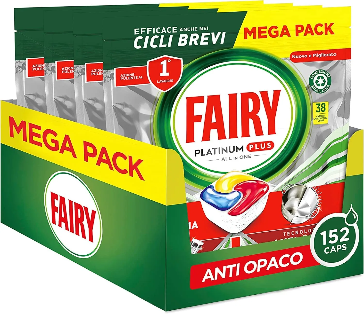 Fairy Platinum Plus pastiglie 152 capsule limone