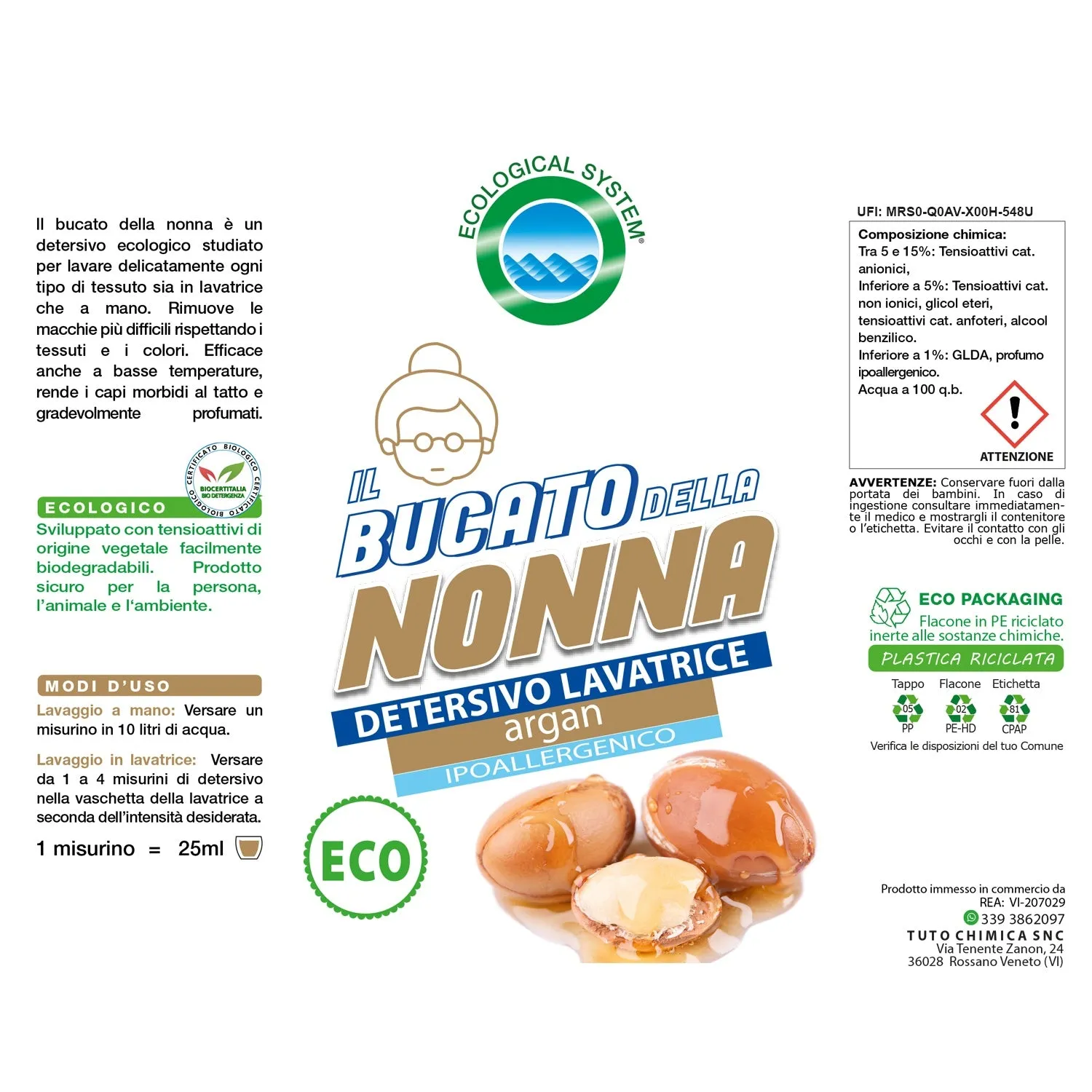 Tuto Chimica Bucato della Nonna kit 3x1,1 L lavatrice