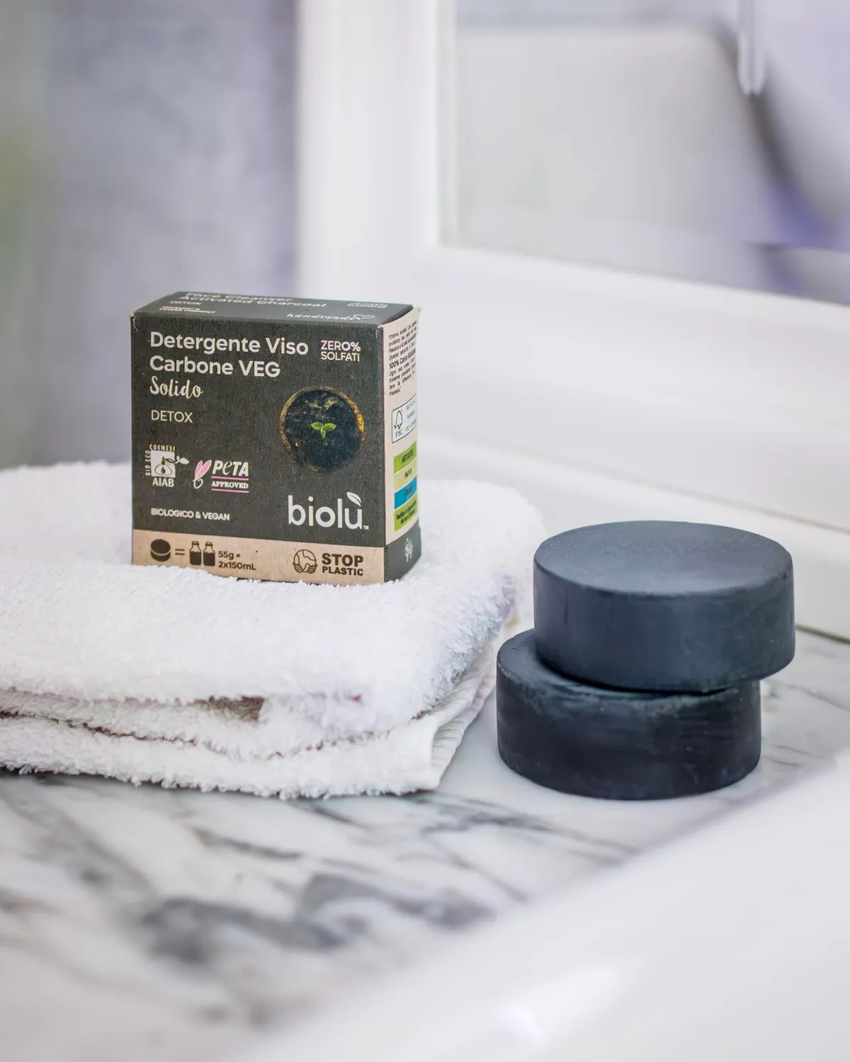 Biolù Carbone Detergente Viso Solido 55 g Bio