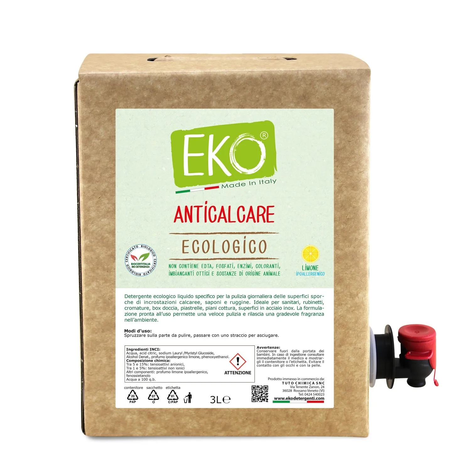 Tuto Chimica Eko anticalcare ecologico 500 ml limone spray