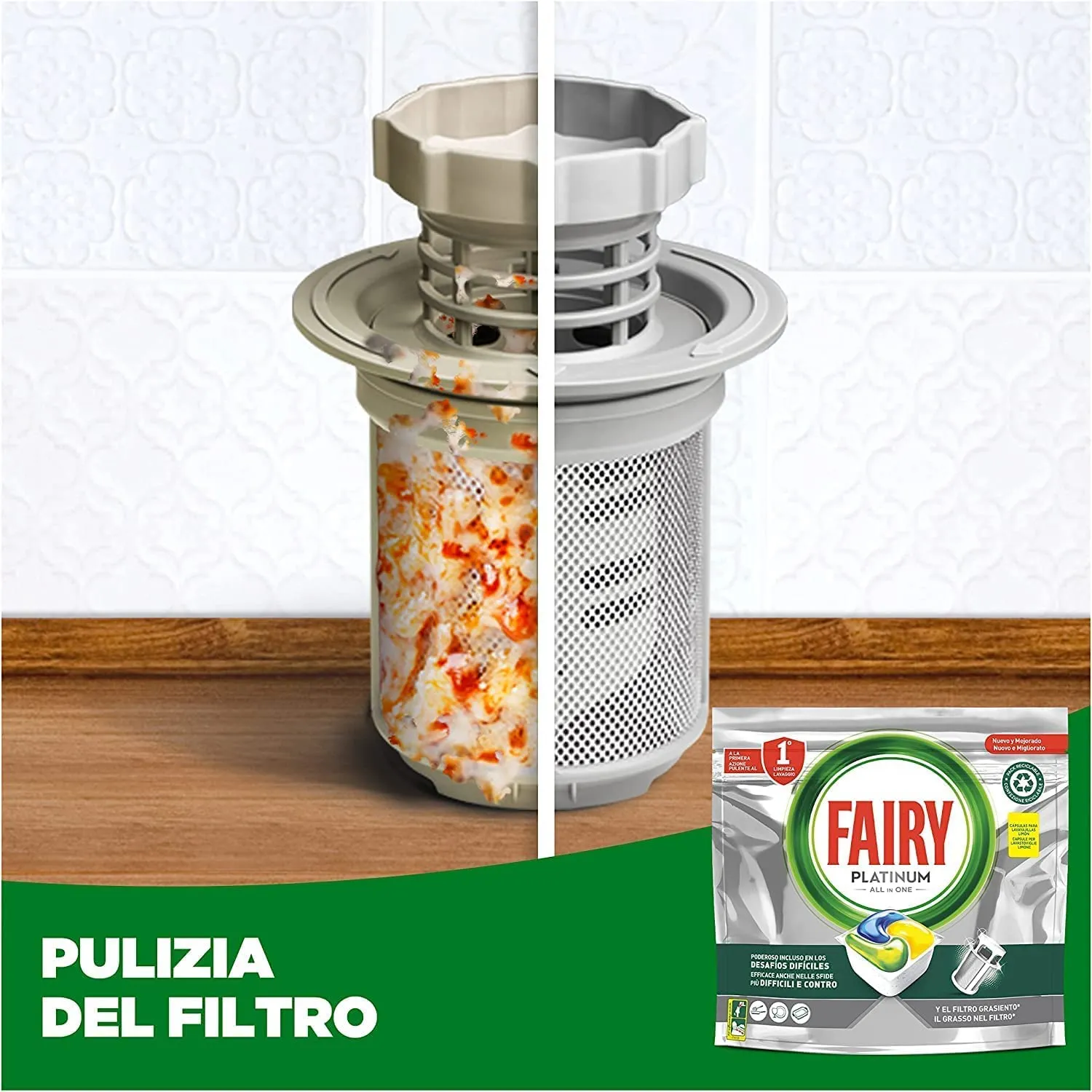 Fairy Platinum pastiglie lavastoviglie 33 caps limone