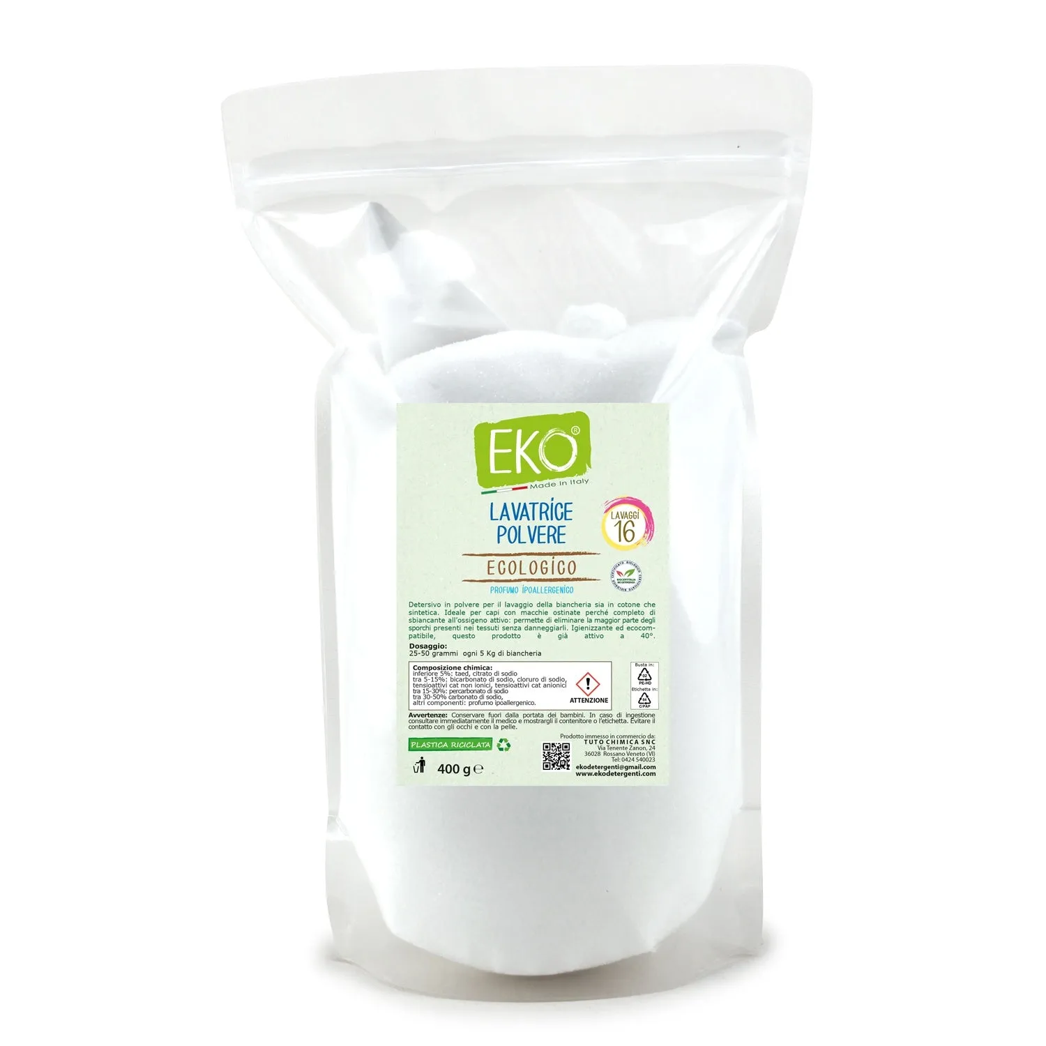 Tuto Chimica Eko detersivo lavatrice polvere 900 g senza enzimi