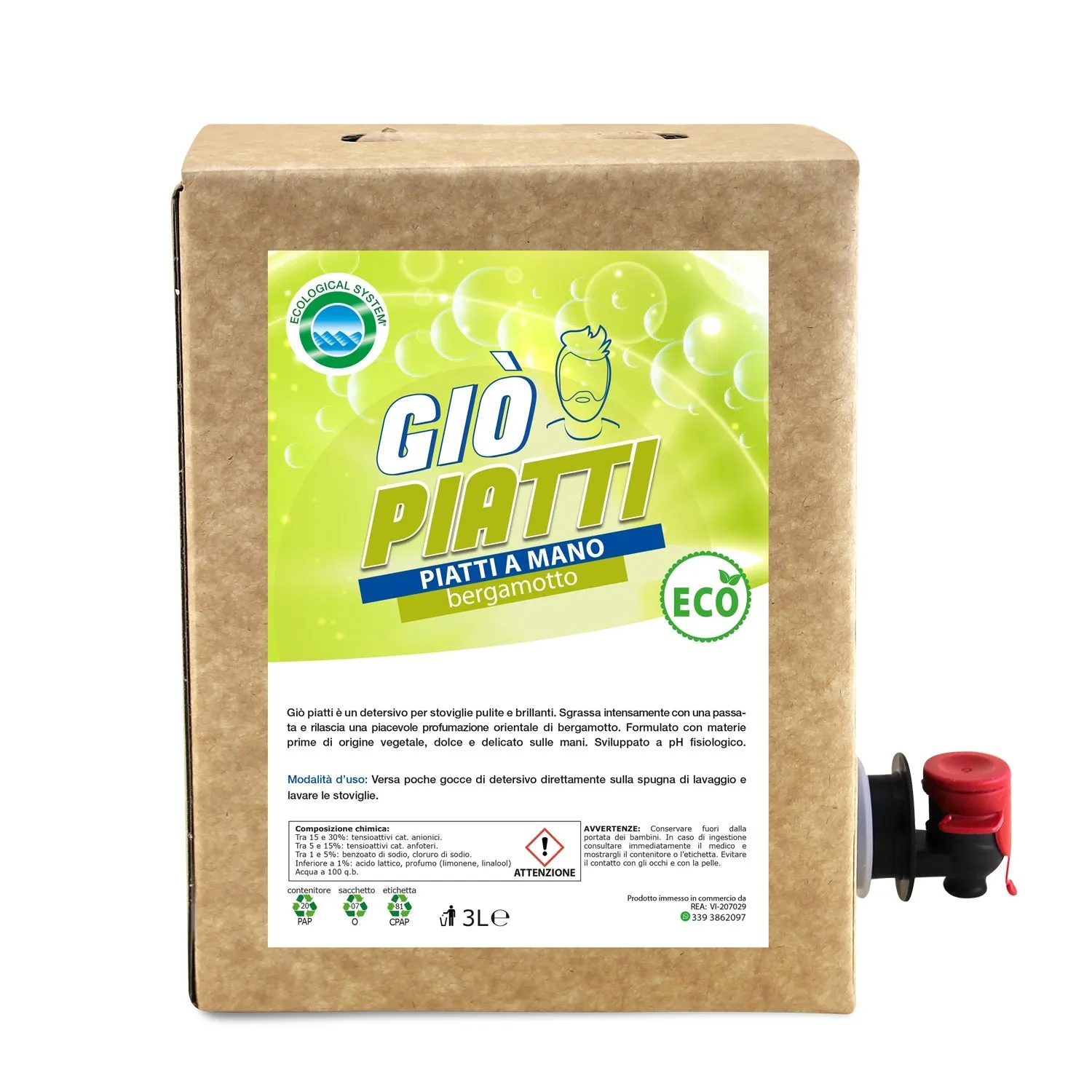 Tuto Chimica Giò detersivo piatti 500ml bergamotto mani delicate