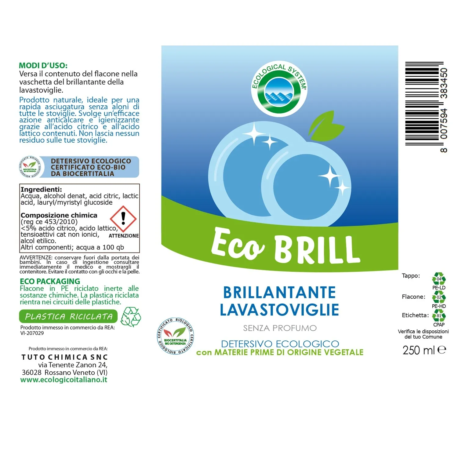 Ecological System Eco Brill Brillantante 250 ml ecologico