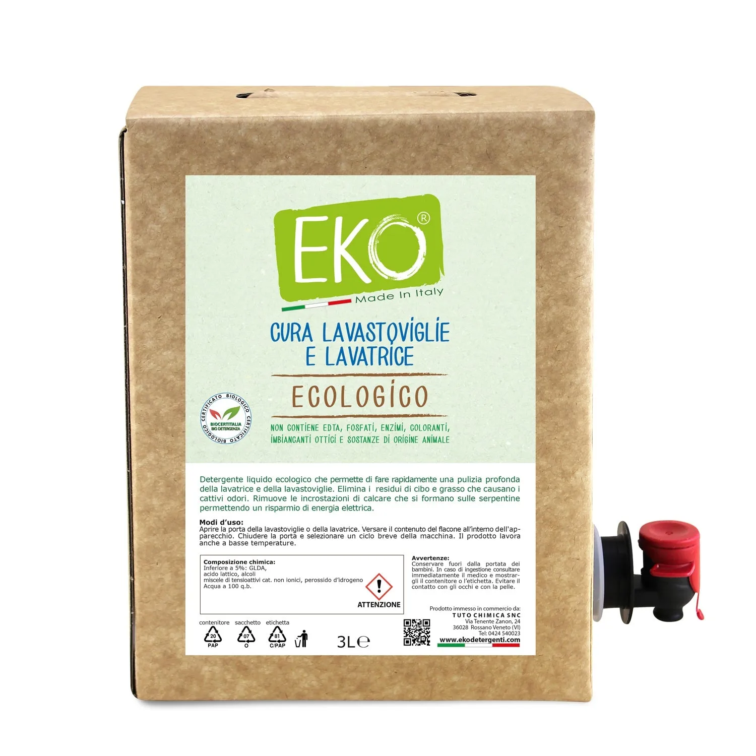 Tuto Chimica Eko cura lavatrice e lavastoviglie detergente 250 ml ecologico