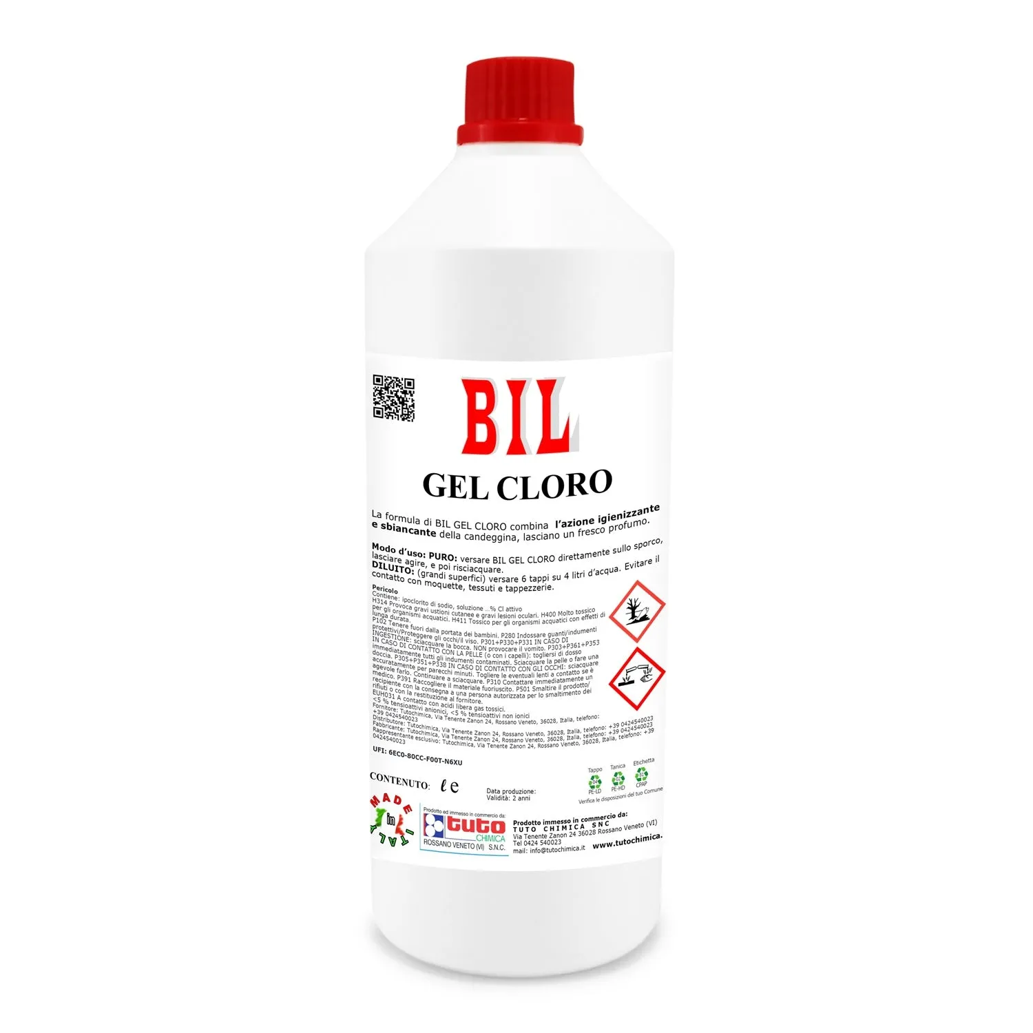 Tuto Chimica Bil Gel Cloro detergente bagno 1 l igienizzante