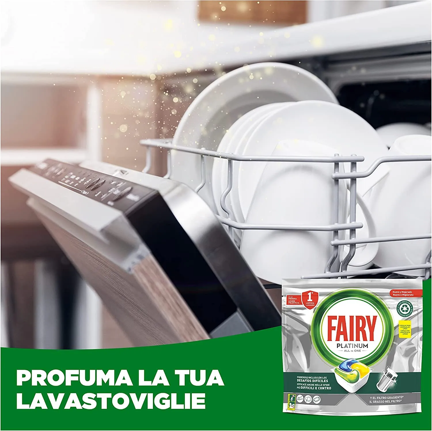 Fairy Platinum Pastiglie Lavastoviglie 146pz Limone Sgrassante