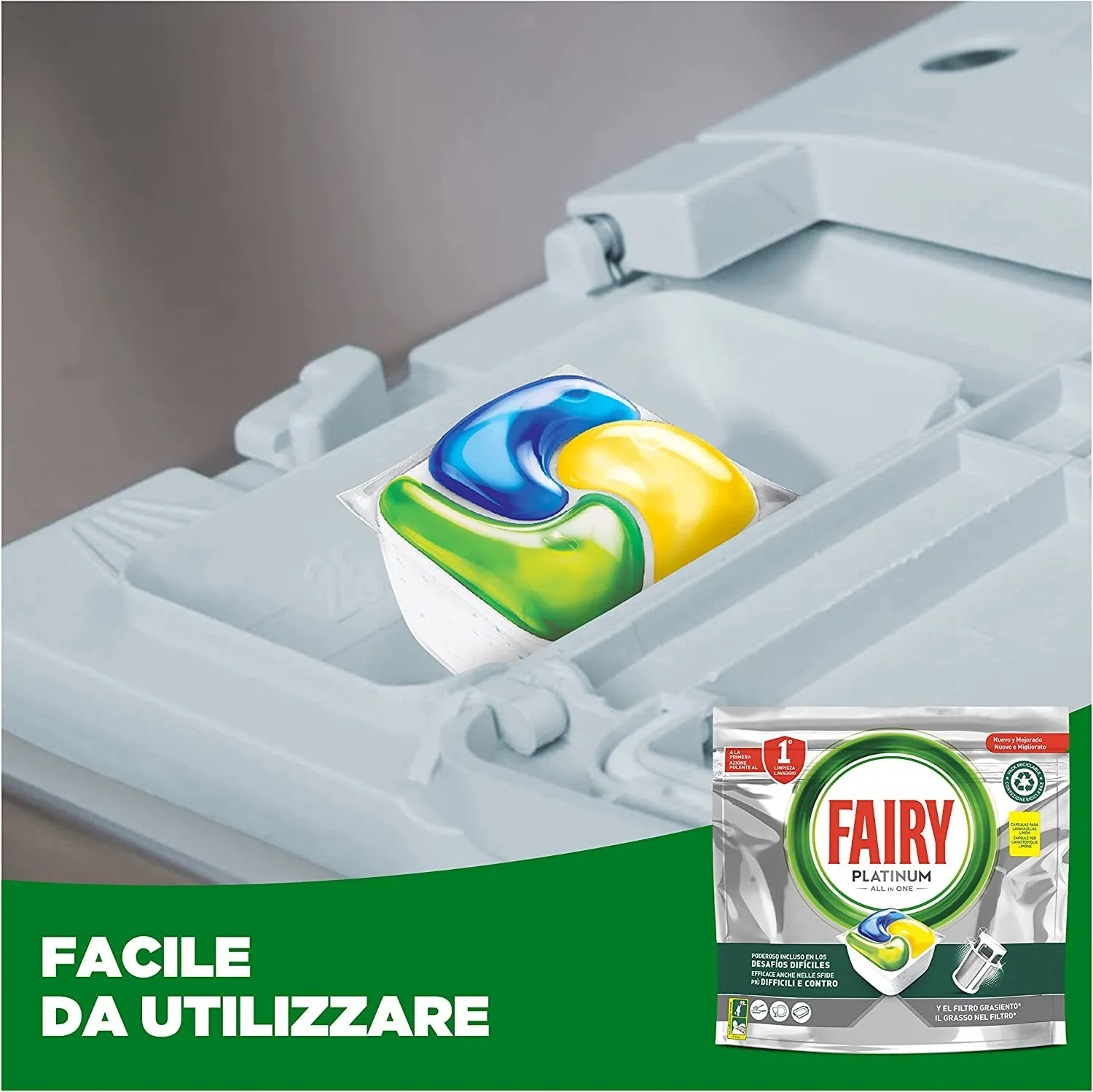 Fairy Platinum Pastiglie Lavastoviglie 146pz Limone Sgrassante