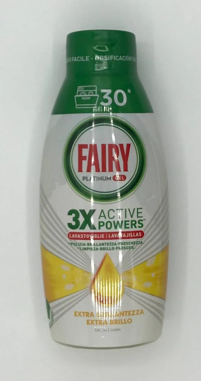 Fairy Platinum Gel Lavastoviglie 60 Lavaggi Limone Brillantezza