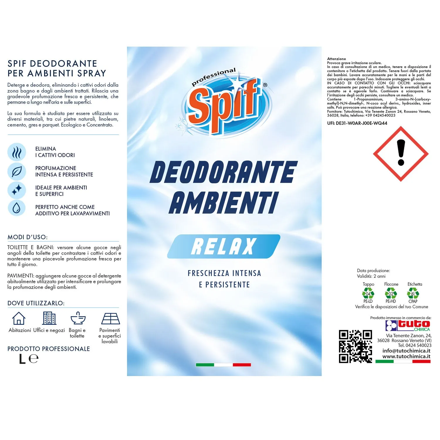 Tuto Chimica Spif Relax Deodorante Ambienti 500ml intenso
