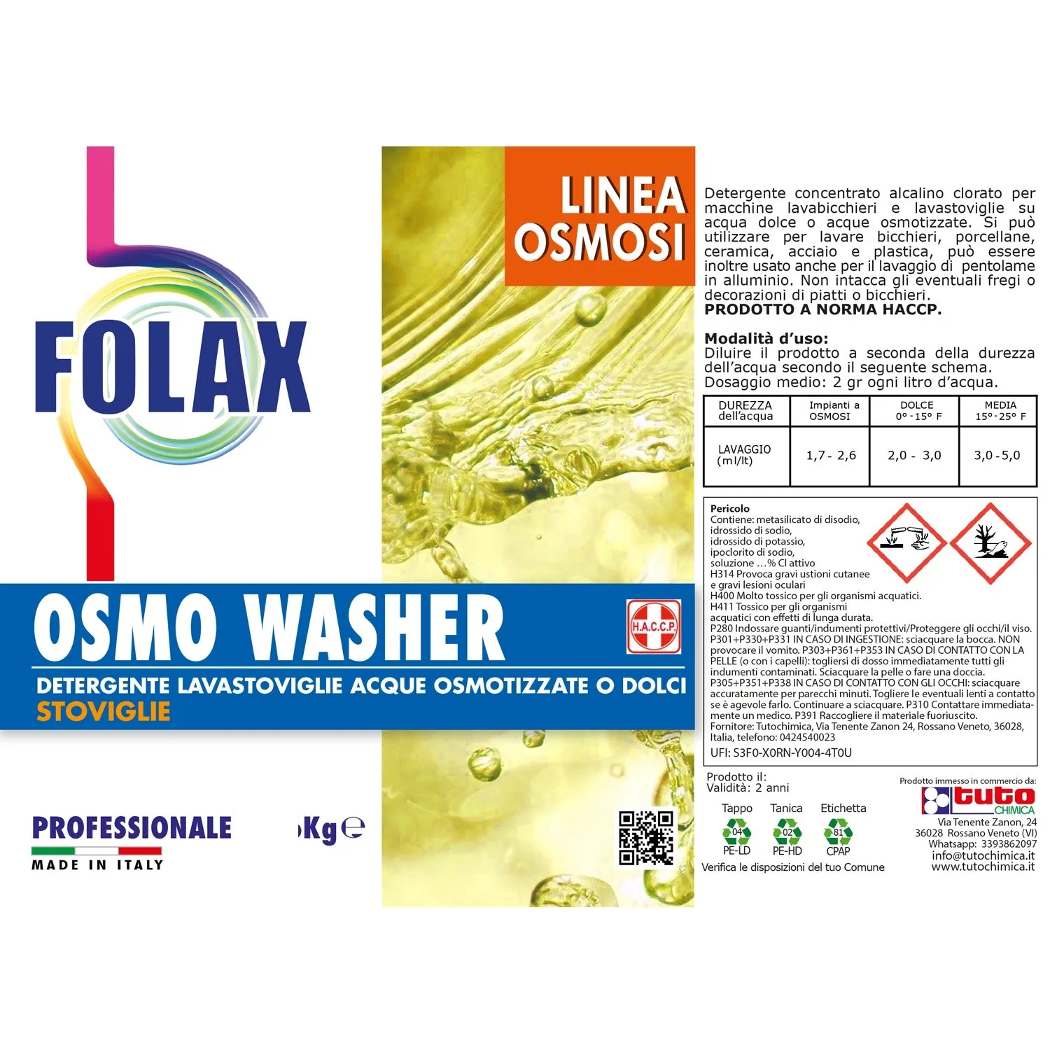 Tuto Chimica Folax Osmo Washer detergente lavastoviglie 6 Kg