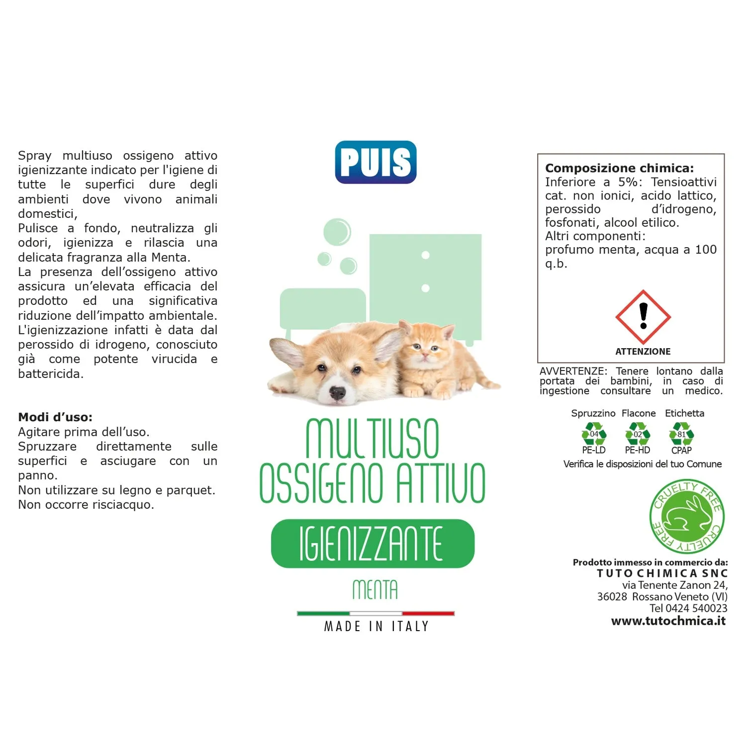 Tuto Chimica Puis multiuso ossigeno attivo 250 ml menta