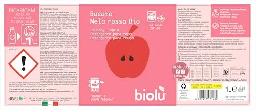 Biolù Mela Rossa Detersivo Bucato Naturale Vegan