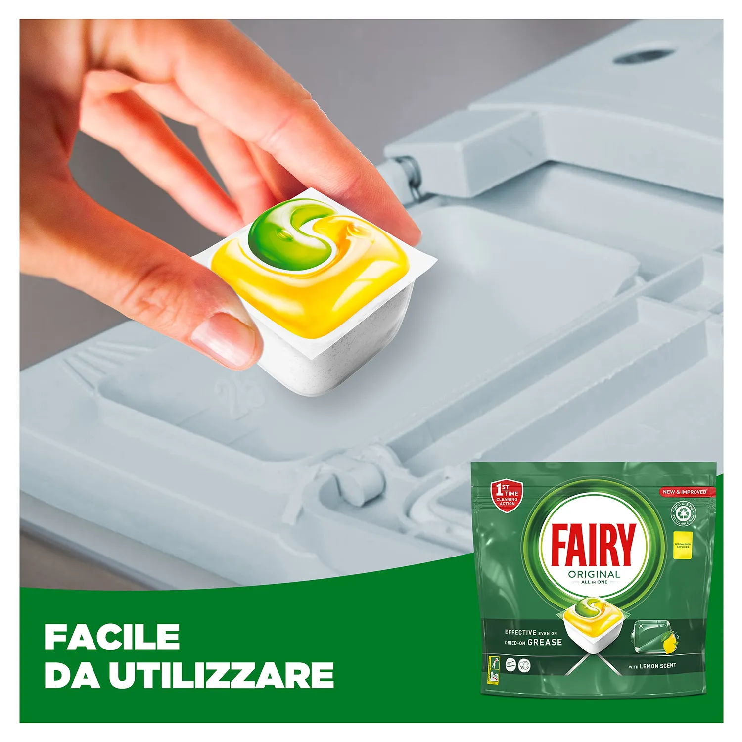 Fairy Original Limone capsule lavastoviglie 62 pz antigrasso