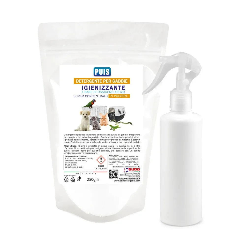 Tuto Chimica Puis detergente gabbie igienizzante 250g polvere