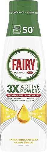 Fairy Platinum Limone gel lavastoviglie 50 lavaggi brillantezza