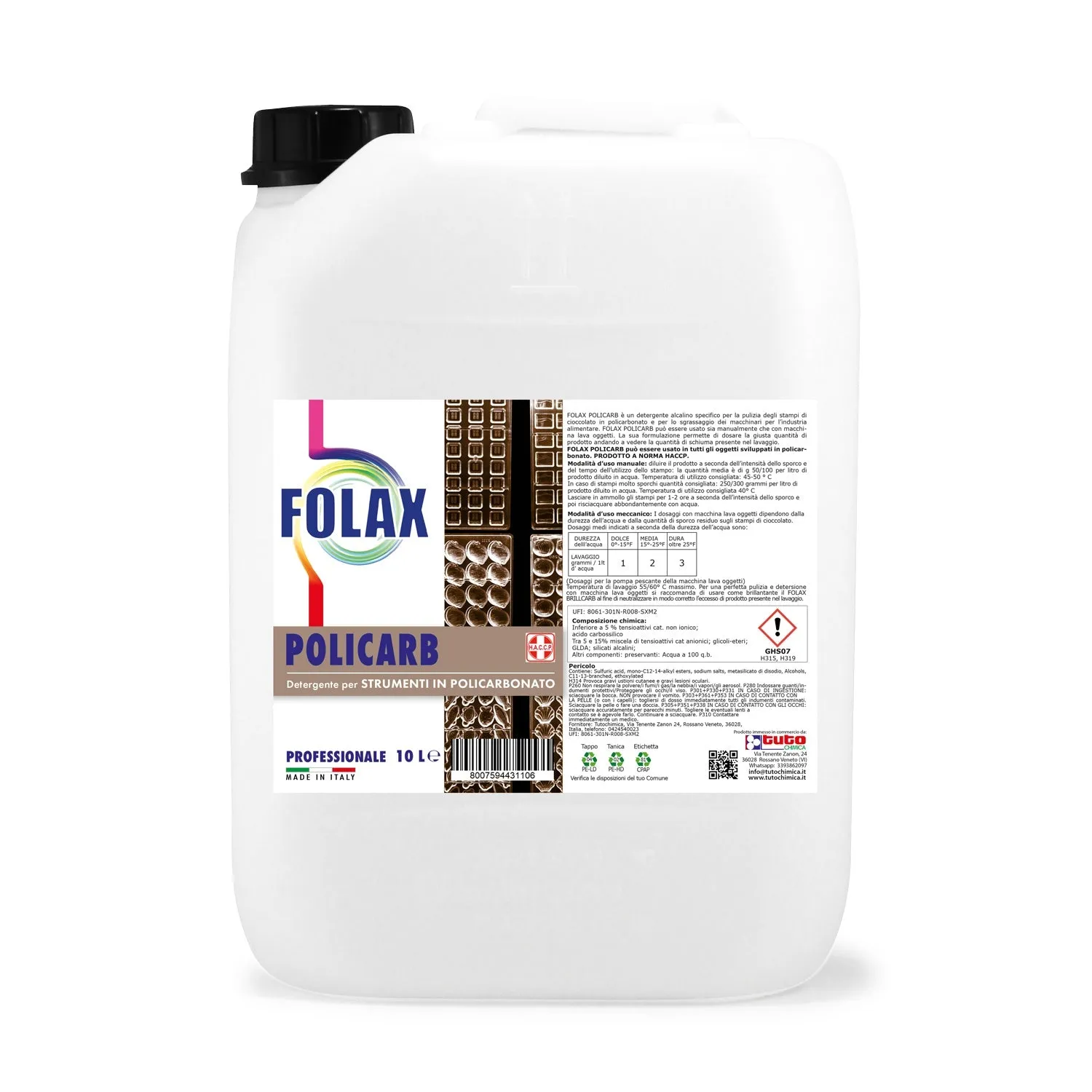Tuto Chimica Folax Policarb detergente stampi 1L sgrassante
