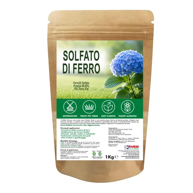 Tuto Chimica solfato di ferro concime prato 1 kg 18% Fe