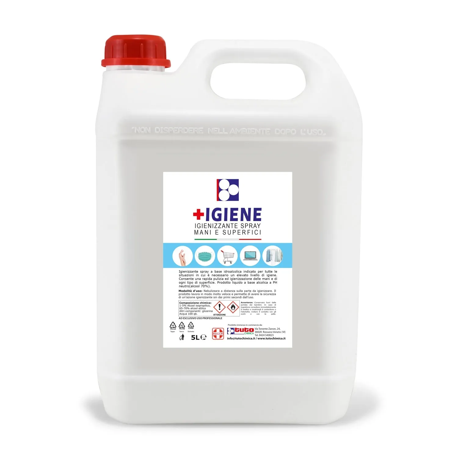 Tuto Chimica Più Igiene spray igienizzante 120 ml alcol 70%