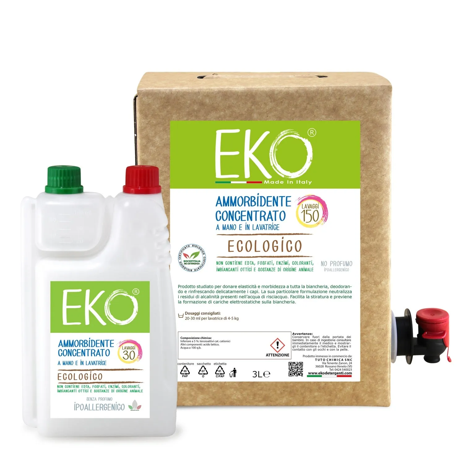 Tuto Chimica Eko Bag in Box Kit ammorbidente ecologico 3L