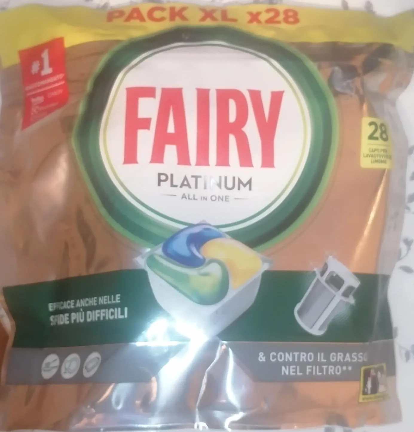 Fairy Platinum Pastiglie Lavastoviglie 140 caps limone