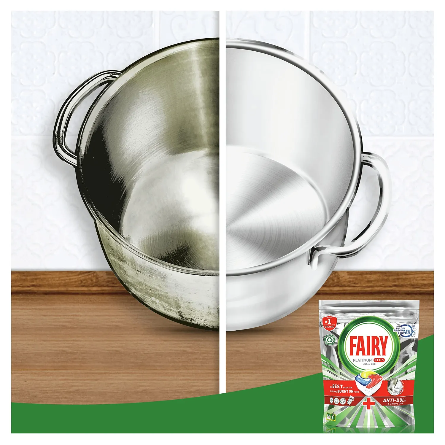 Fairy Platinum Plus pastiglie lavastoviglie limone 100 pz anti-opaco