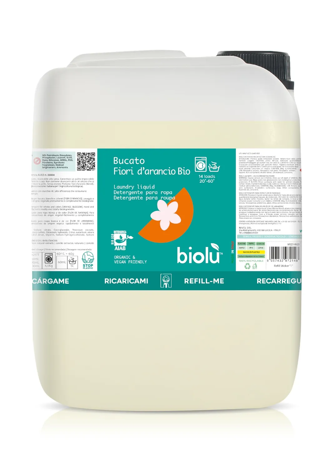 Biolù Bucato Fiori d'Arancio detersivo 1l naturale