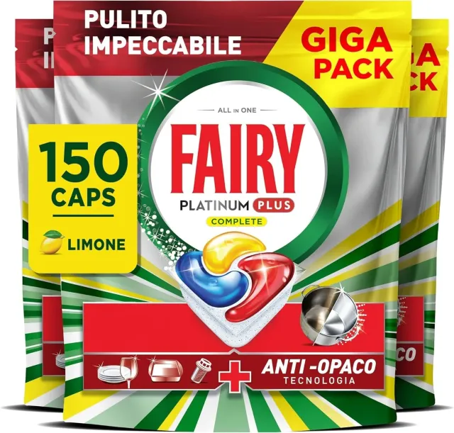 Fairy Platinum Plus Complete pastiglie lavastoviglie 150 pz limone