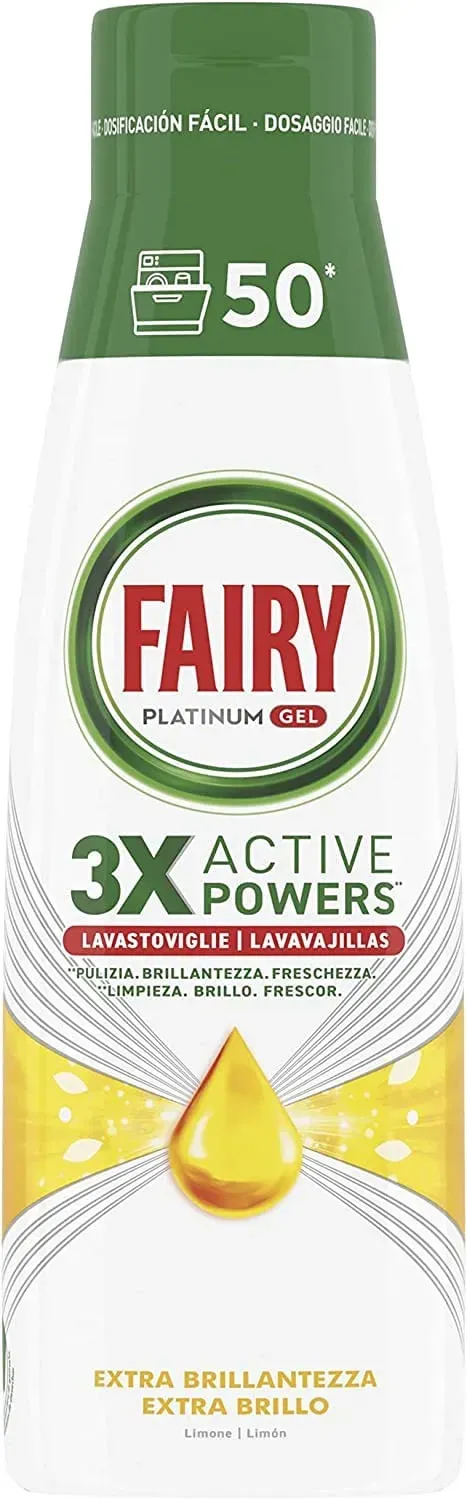 Fairy Platinum Limone gel lavastoviglie 50 lavaggi brillantezza