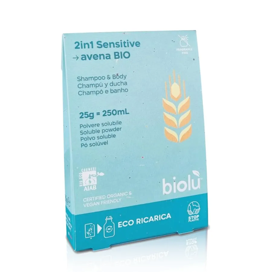 Biolù 2in1 Sensitive Avena Bio doccia shampoo 25g senza profumo