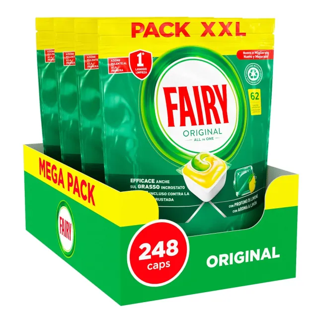 Fairy Original Limone capsule lavastoviglie 62 pz antigrasso