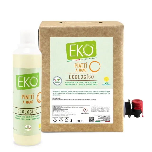Tuto Chimica Eko Bag in Box Kit detersivo piatti limone 3L+500ml