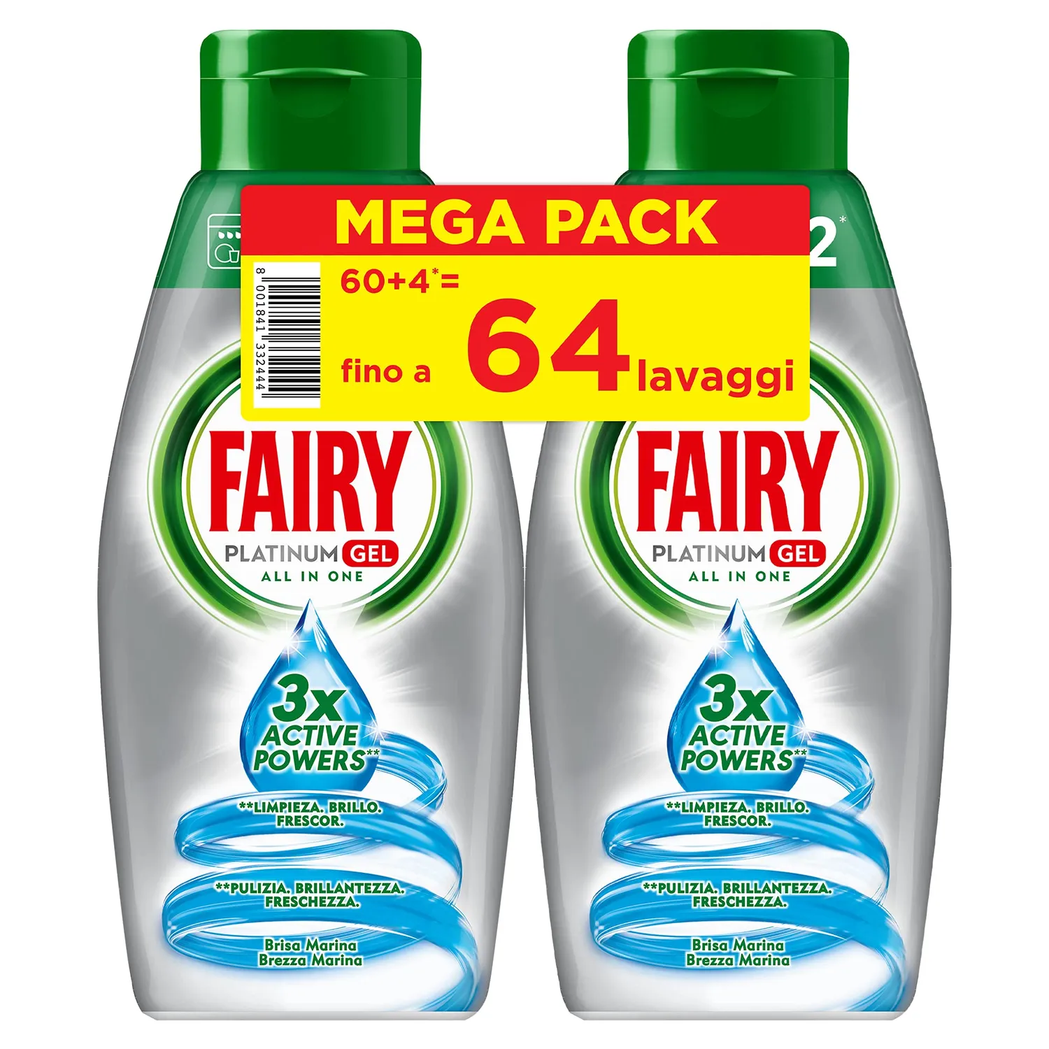 Fairy Platinum Gel lavastoviglie 384 lavaggi limone