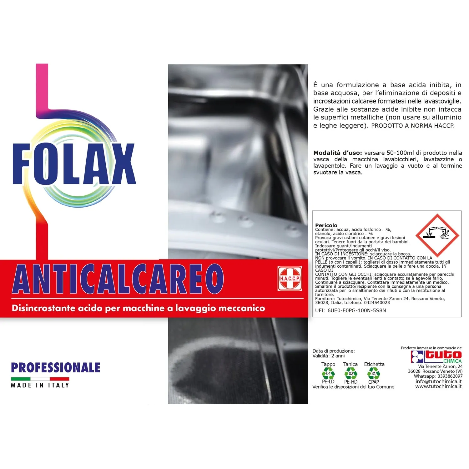 Tuto Chimica Folax detergente anticalcare 500 g