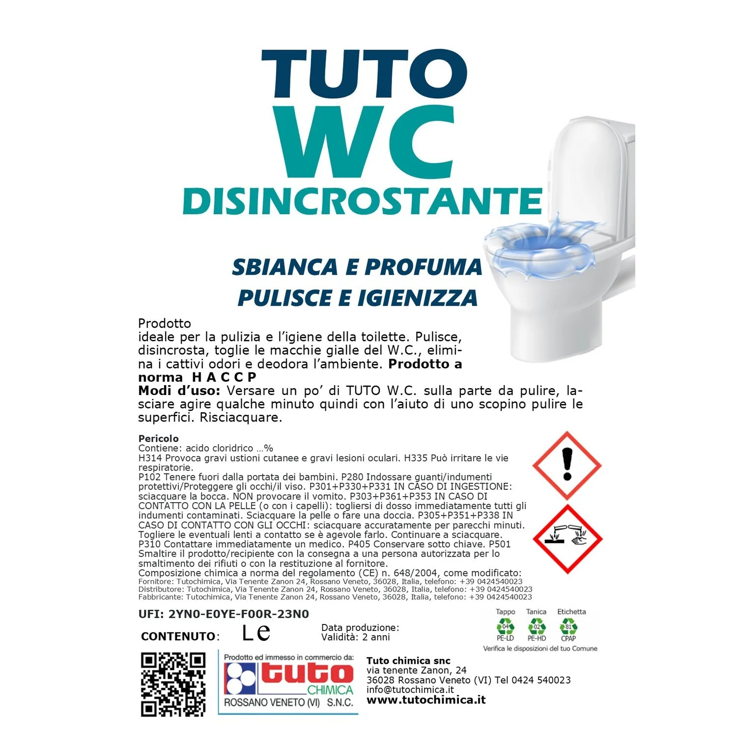 Tuto Chimica Tuto WC detergente disincrostante concentrato 900ml
