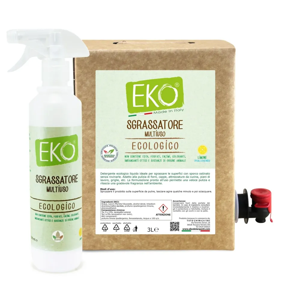 Tuto Chimica Eko Sgrassatore Multiuso Kit 3L+500ml ecologico
