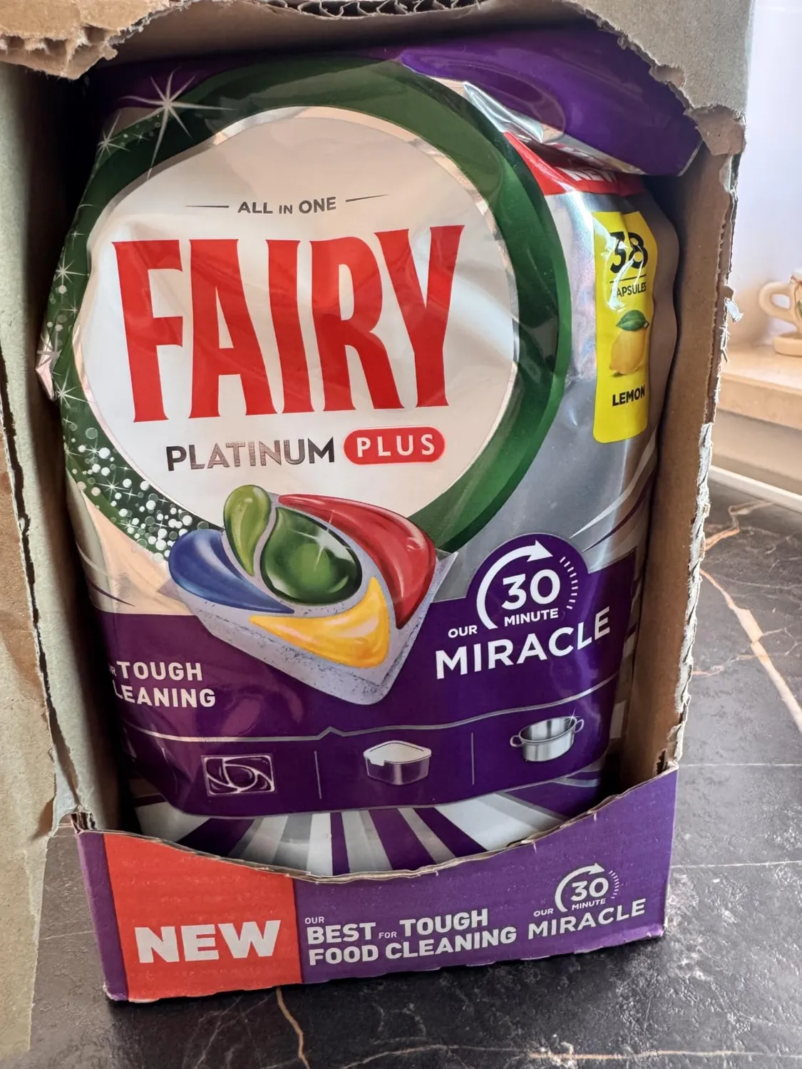 Fairy 30 Minuti Miracle Platinum Plus pastiglie lavastoviglie 152pz limone