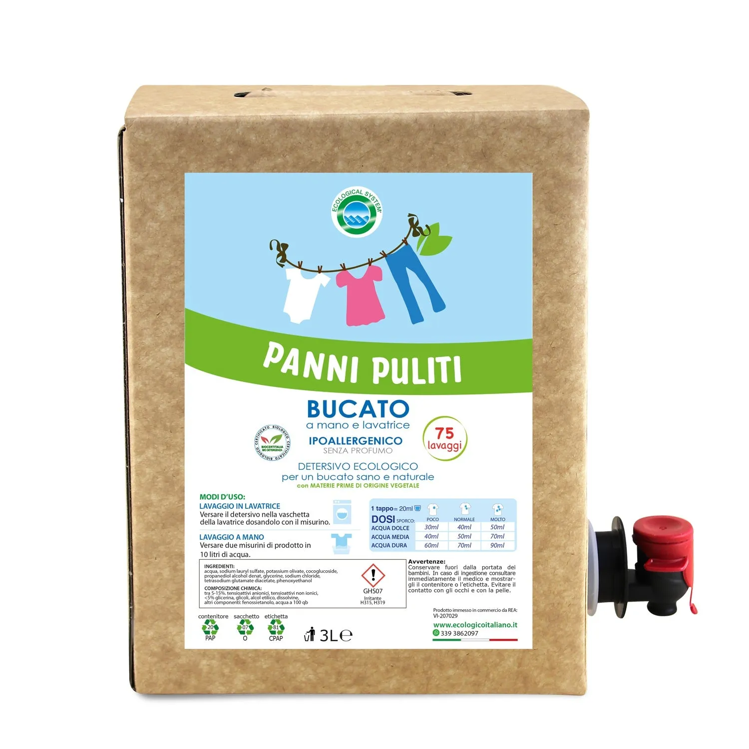 Tuto Chimica Panni Puliti detersivo bucato 3 L neutro