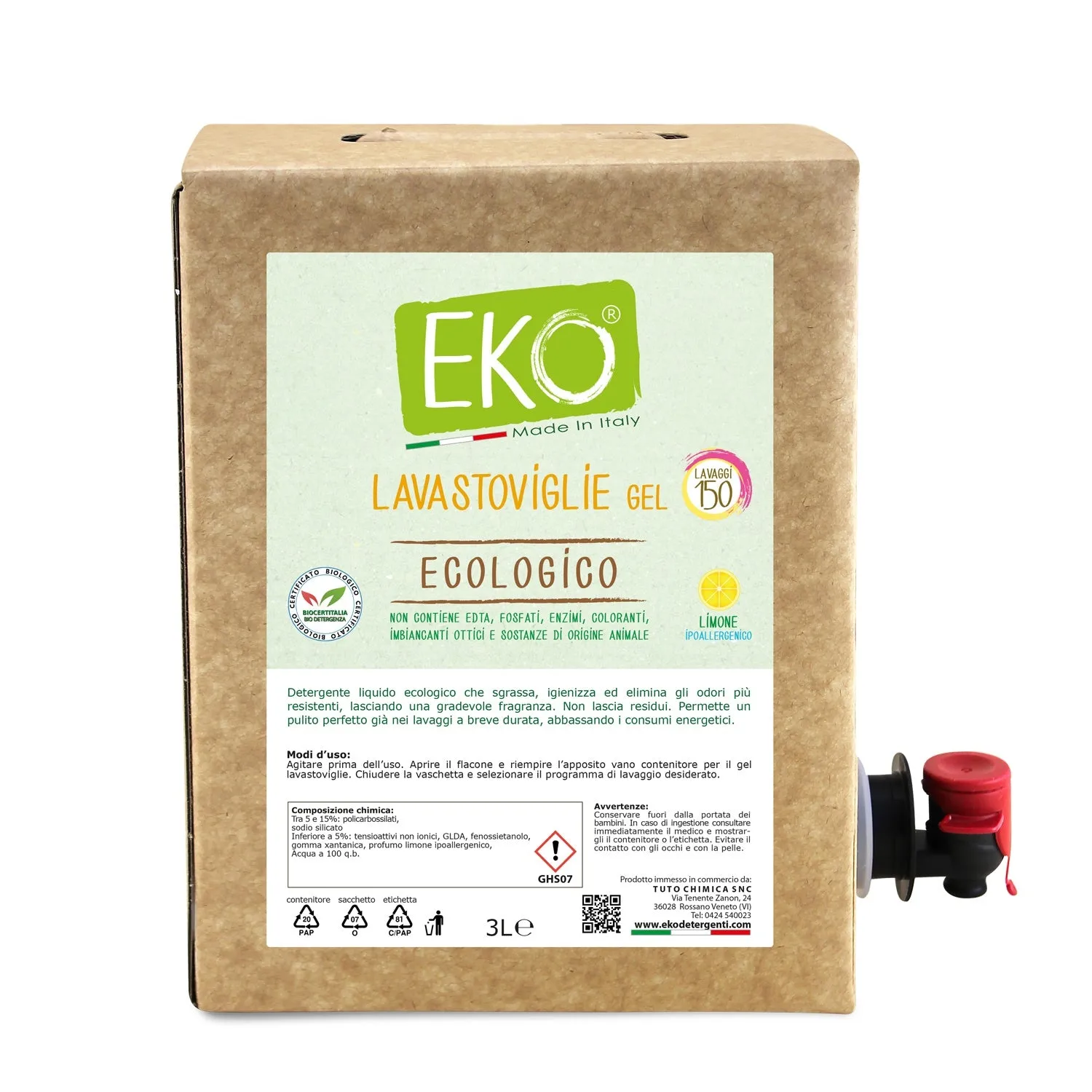 Tuto Chimica Eko Lavastoviglie Gel 500 ml Limone Detersivo