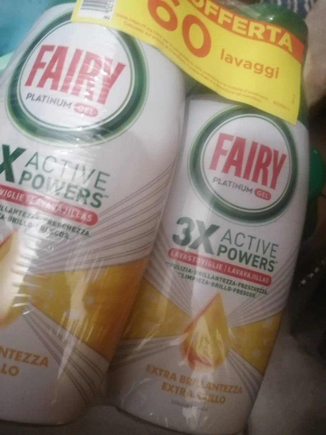 Fairy Platinum Gel lavastoviglie 60 lavaggi limone