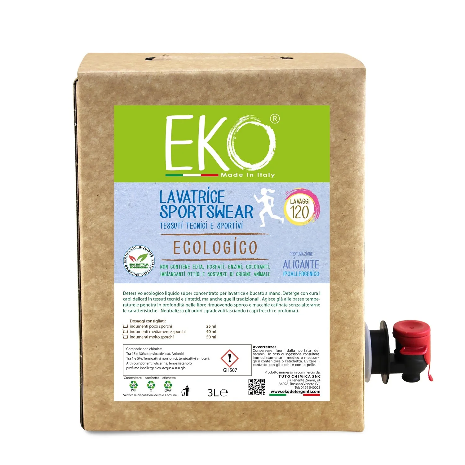 Tuto Chimica Eko Sportswear detersivo bucato 1,1 L basse temperature