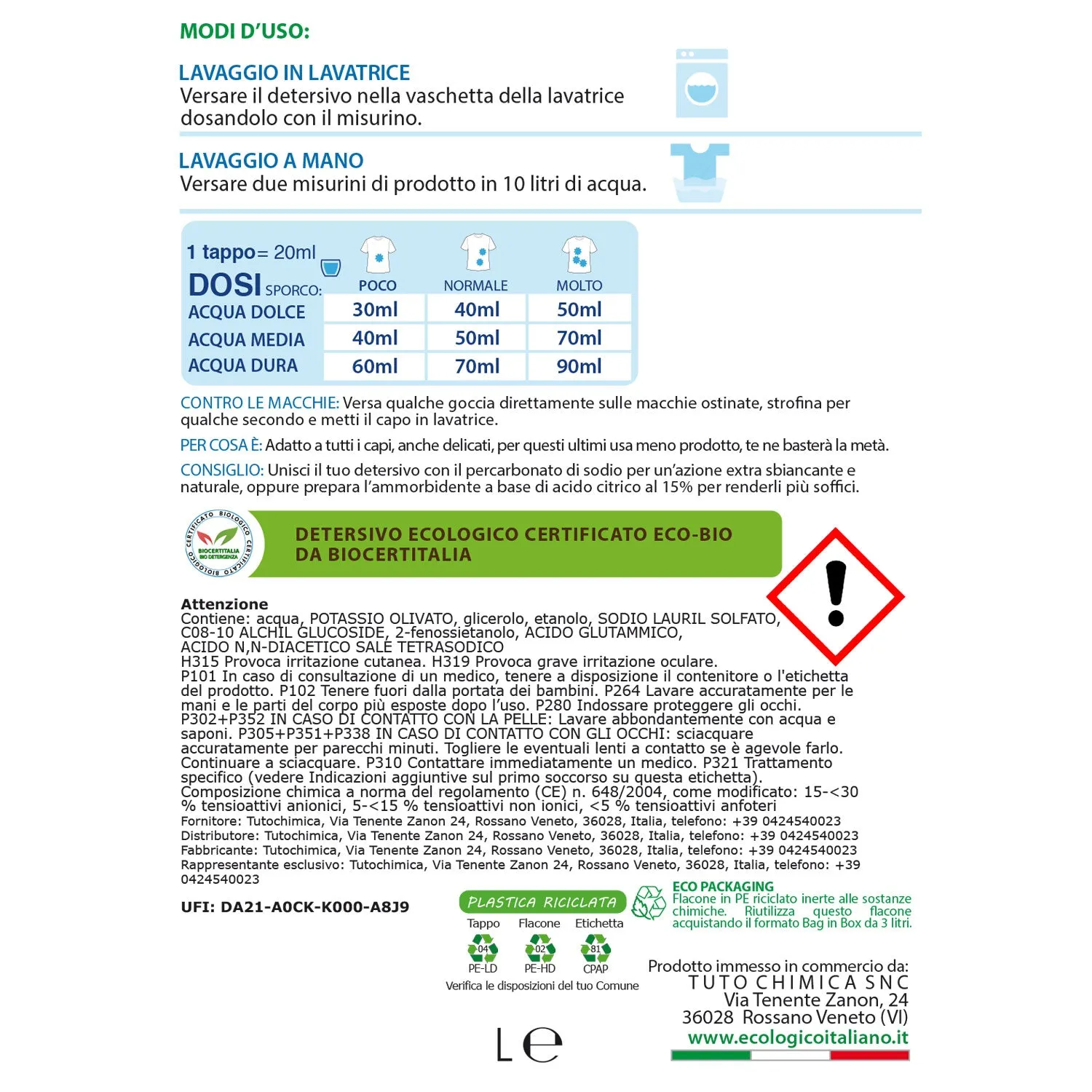 Tuto Chimica Panni Puliti detersivo bucato 3 L neutro
