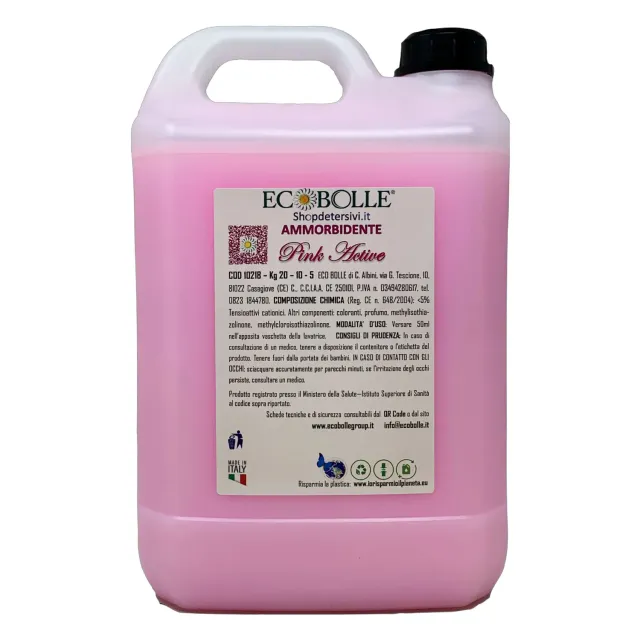 Ecobolle Pink Active Ammorbidente Concentrato 5 kg profumato