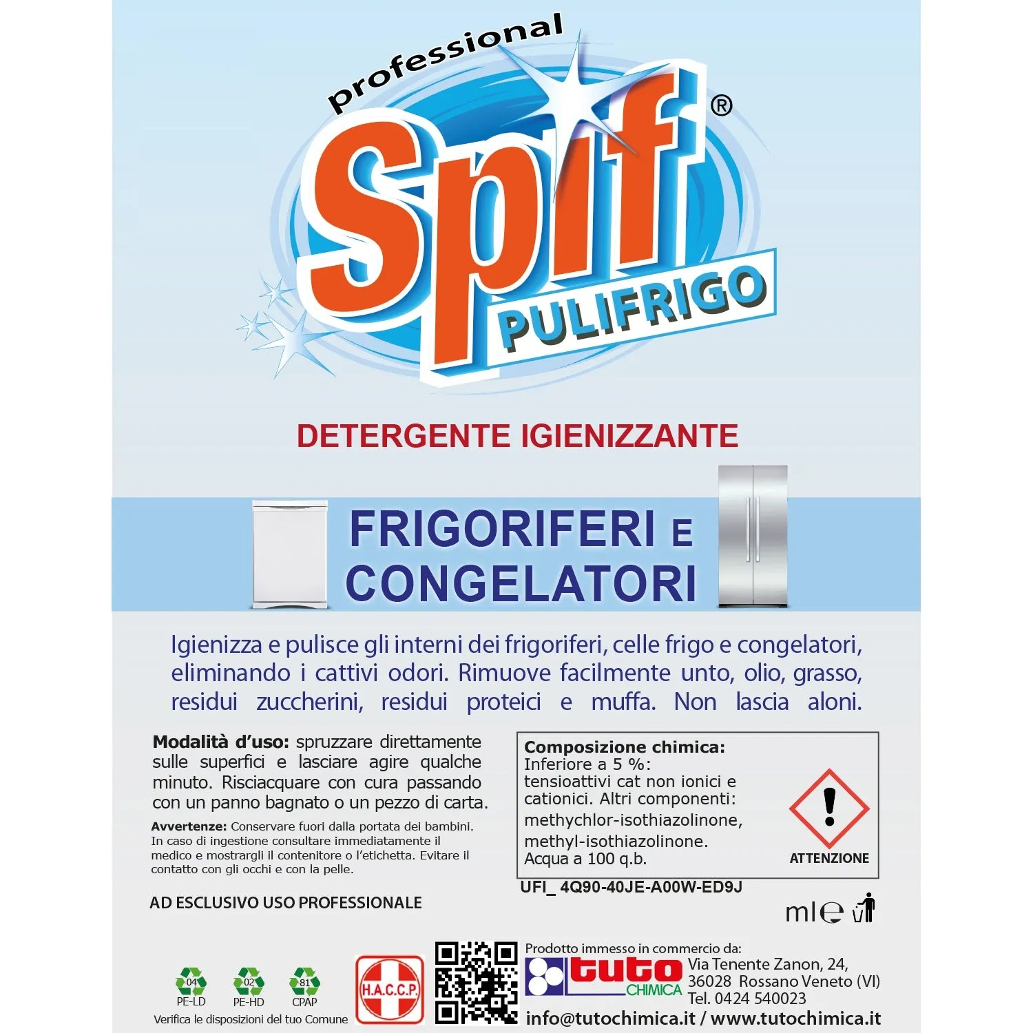Tuto Chimica Spif Pulifrigo Detergente Frigo 500 ml Sgrassante