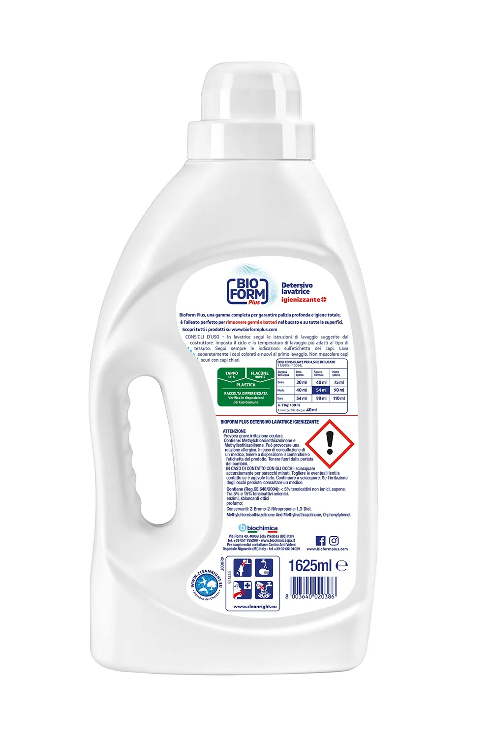 Bioform Plus Igienizzante Eucalipto detersivo lavatrice liquido 30 lavaggi